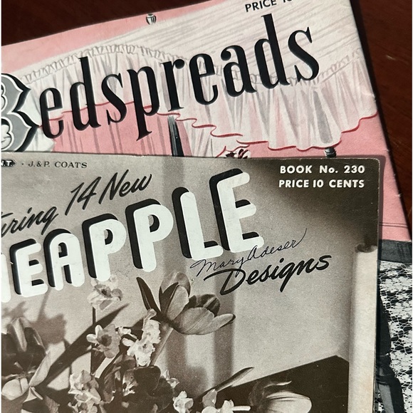 Spool Cotton Crochet Books 1940s Learn 170 Bedspreads 151 Pineapple Doilies 230 - Picture 15 of 16